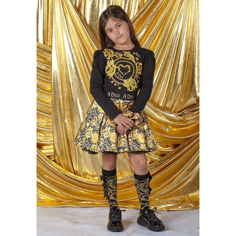 A Dee Bianca Baroque Knee High Bow Socks - W232912