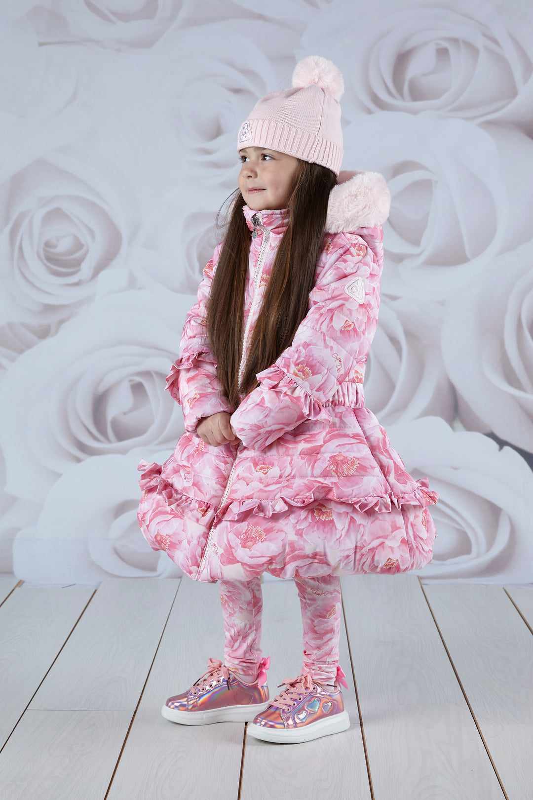 A Dee ASHLEY Pale Pink Pom Pom Hat - W231908