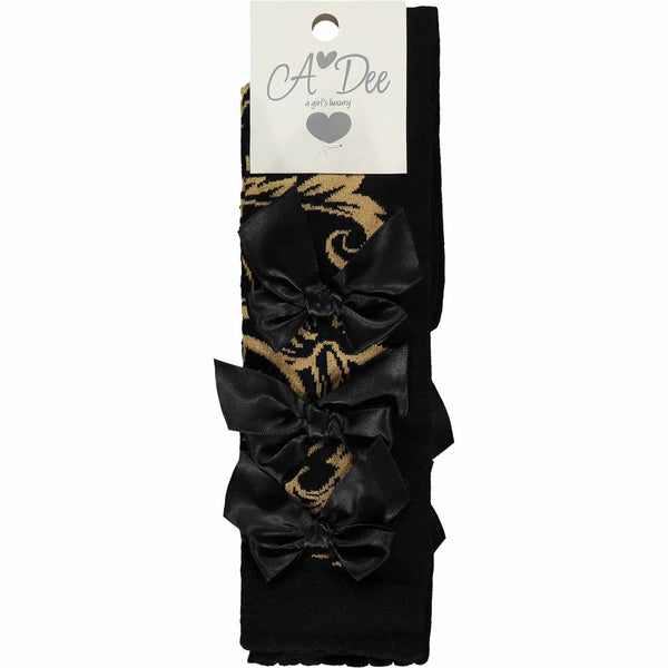 A Dee Bianca Baroque Knee High Bow Socks - W232912