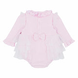 Blues Baby Pink Diamante Bow Romper  - BB0850