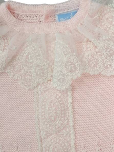 Mac ilusion Two Piece Knitted Top & Leggings Set With Lace Detail- 8816 - Rosa Pink