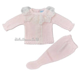 Mac ilusion Two Piece Knitted Top & Leggings Set With Lace Detail- 8816 - Rosa Pink