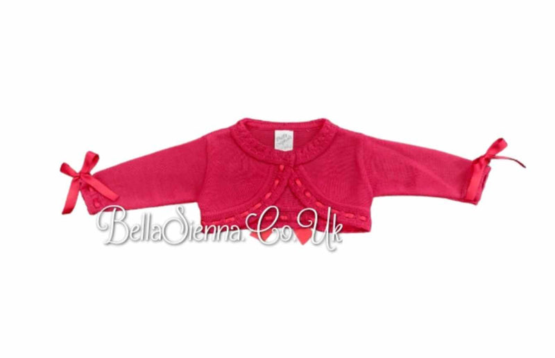 Pretty Originals Girls Red Cotton Cropped Cardigan