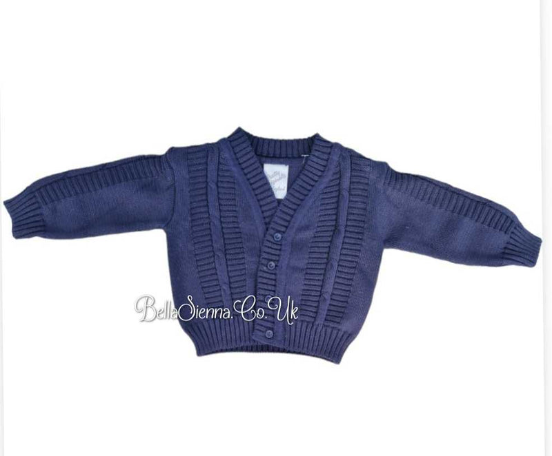 Pretty Originals Navy Cable Knit Cardigan JP61183