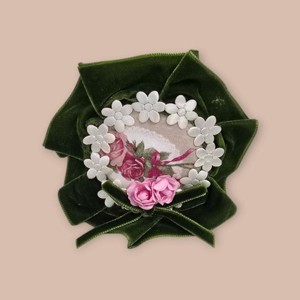 Abuela Tata Girls Green Velvet Headband