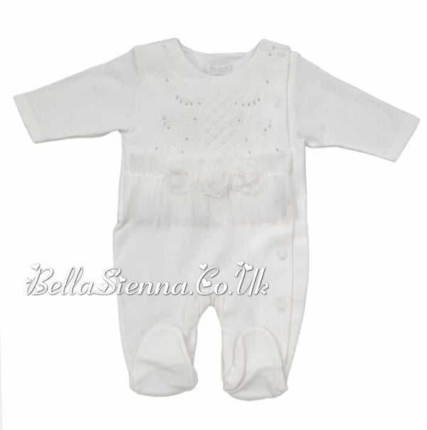 Sofija "ROZA" Ivory Cotton Babygrow