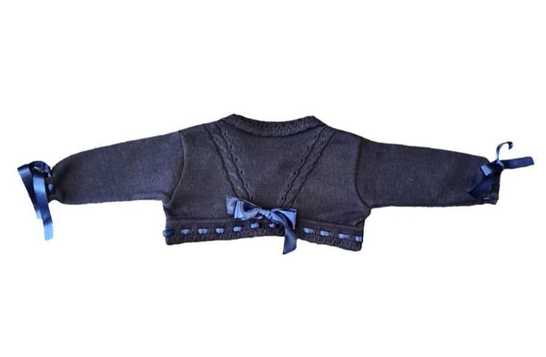 Pretty Originals Girls Navy Cotton Cropped Cardigan