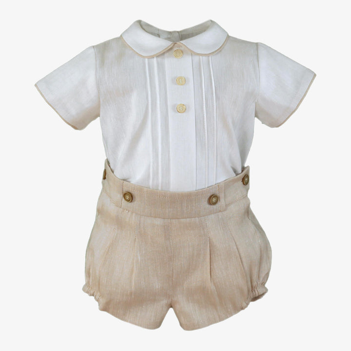 Miranda Baby Boys Ivory & Beige Two Piece Set - 3723