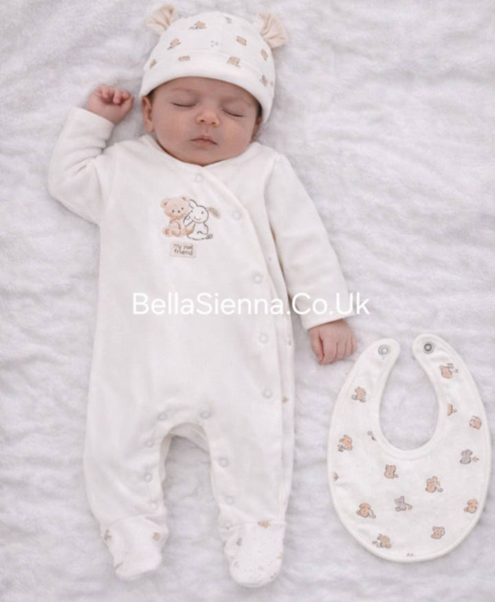 Mayoral Unisex Baby "Teddy Bear" Three Piece Babygrow Hospital Set - 9907