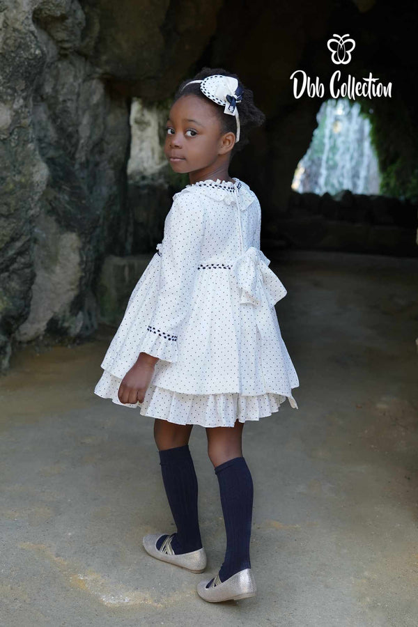 Dbb Collection White Dress With Black Detail  - 17502