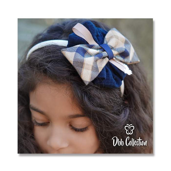 Dbb Collection Navy Blue & Camel Headband - 17090