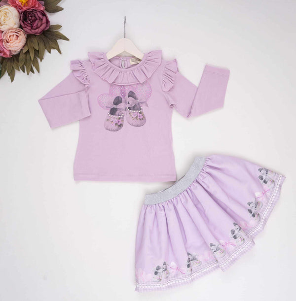 Neon Lilac Skirt Set - "Sienna" -3786