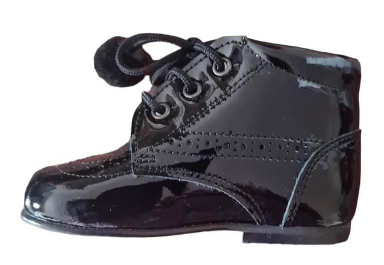Andanines Boys Black Leather Patent Boots F91846