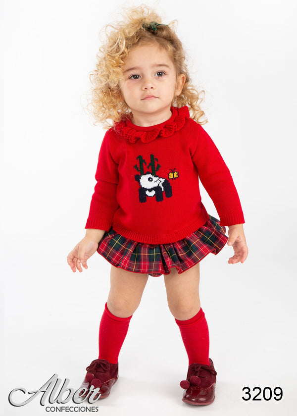 Alber Girls Red Jumper Set - 3209