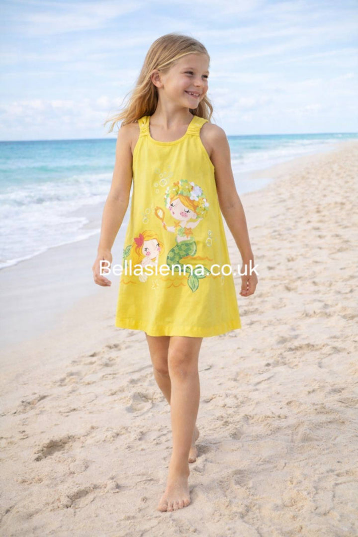 Mayoral girls Sustainable cotton mermaid appliques dress - 3944