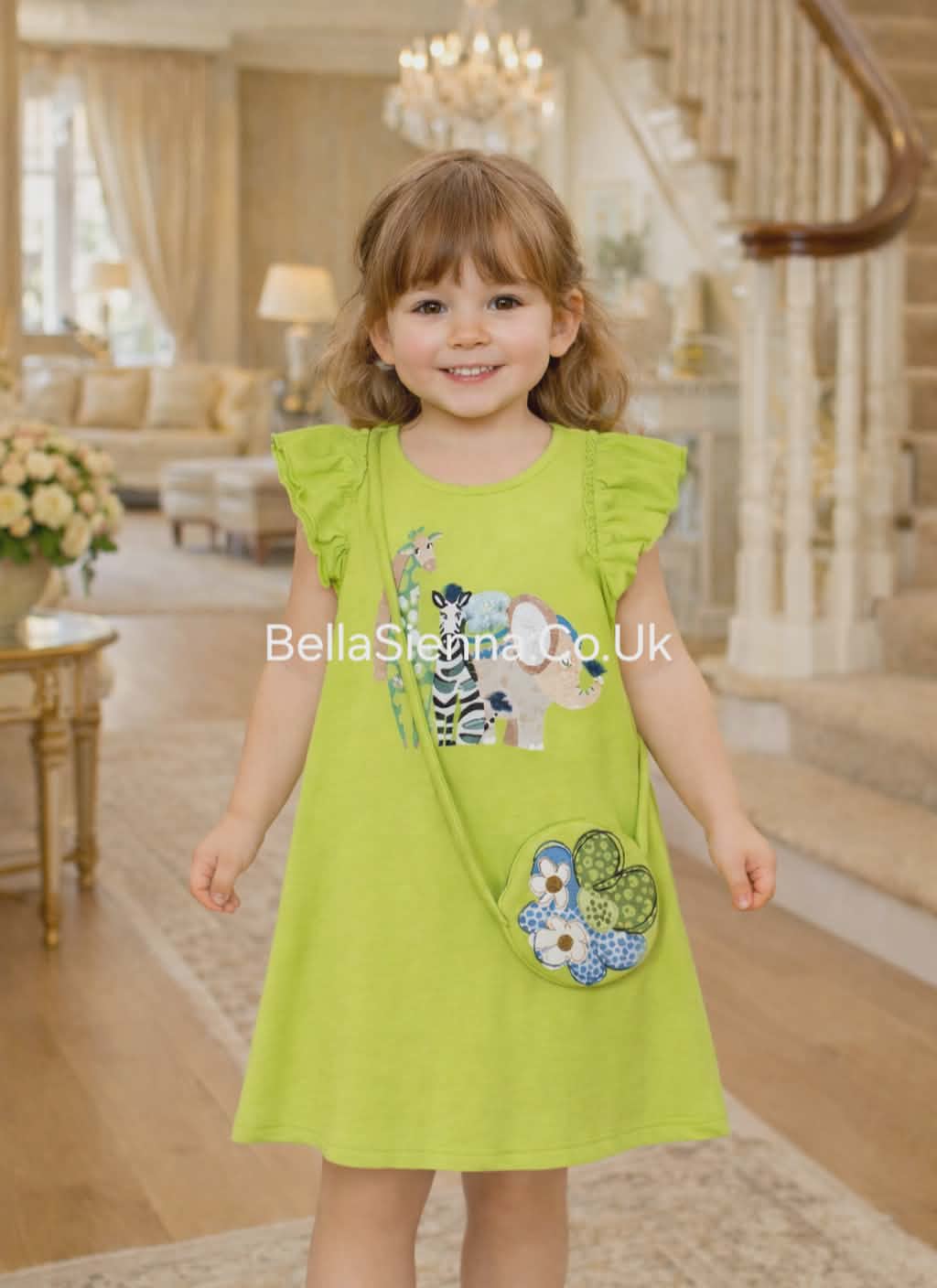 Mayoral girls Appliques dress with bag - 3947 - Lima