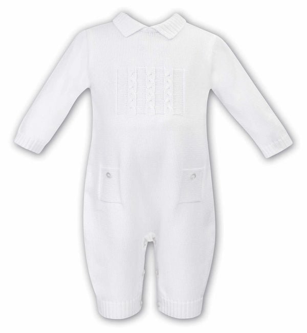 Sarah Louise Boys White Knitted All In One 008171