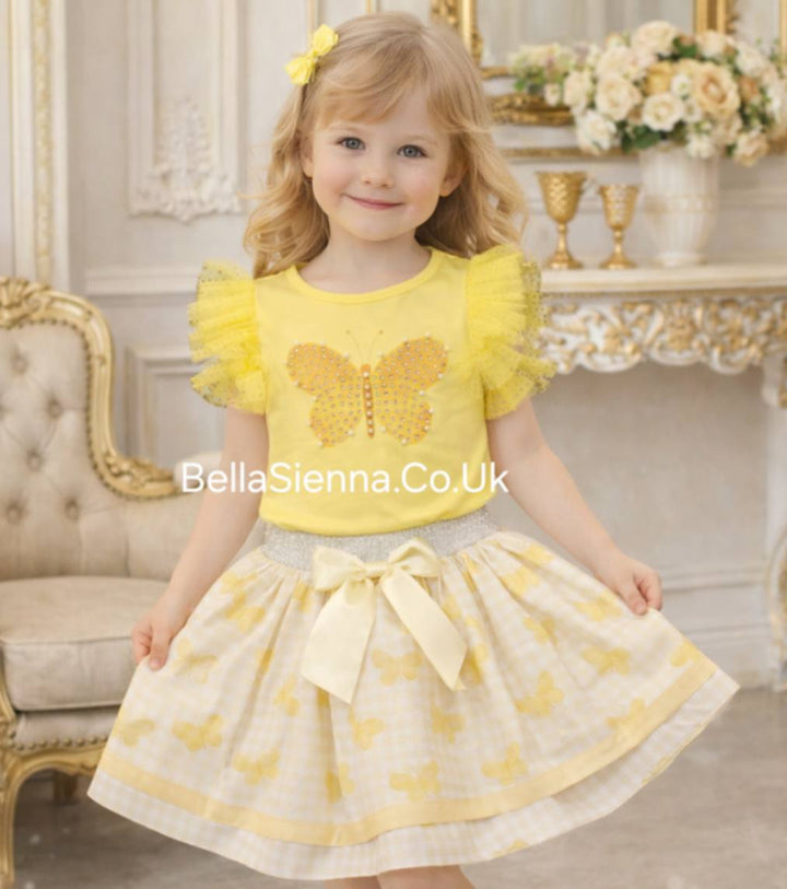 Lemon "Butterfly" Tulle & Bow Skirt & Top Set - 3980