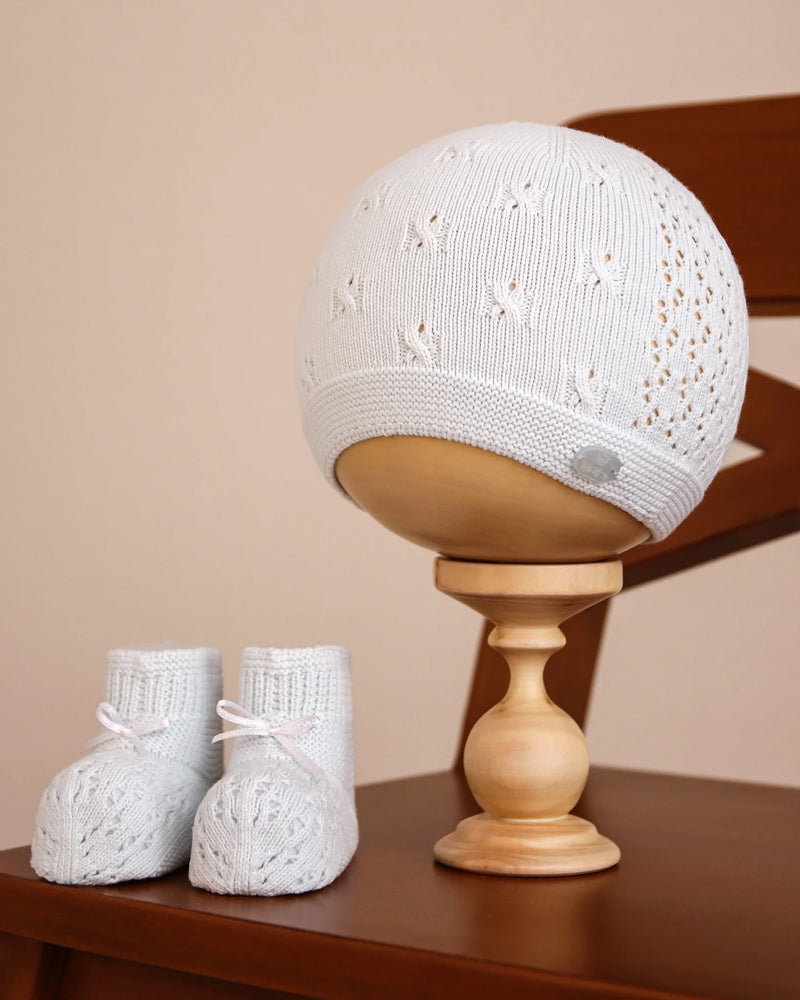 Leo King Boys Pale Blue Hat And Booties 1328