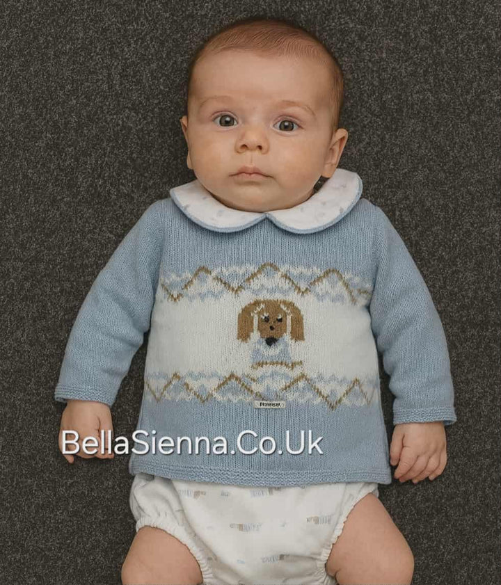 Foque Dachshund Blue Jumper & Jam Pants Set Sausage Dog - 2224514