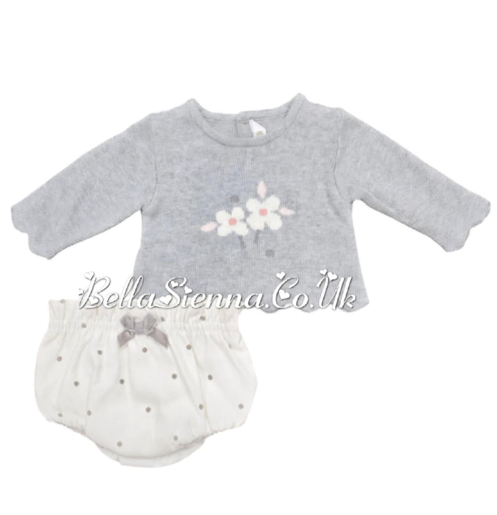 Mayoral Grey Flower Jumper & Jam Pants Set Winter - 2224