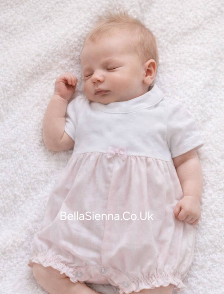 iDo Baby Girls Little Romper White And Pink 8002