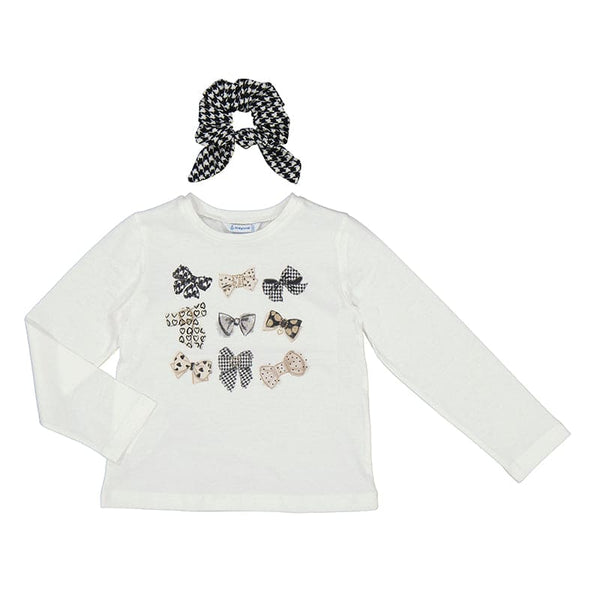 Mayoral Top, Skort & Matching Scrunchie Set - 4006 4907 - Black Dog Tooth