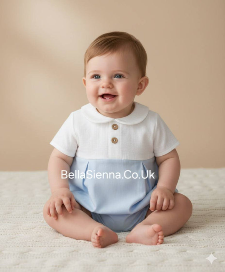 Rapife Boys Blue & White Romper - 4108