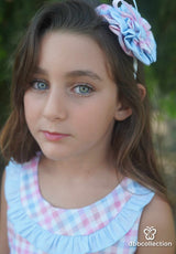 Dbb Multicoloured Dress With Big Bow On The Back & Matching Headband- 19802