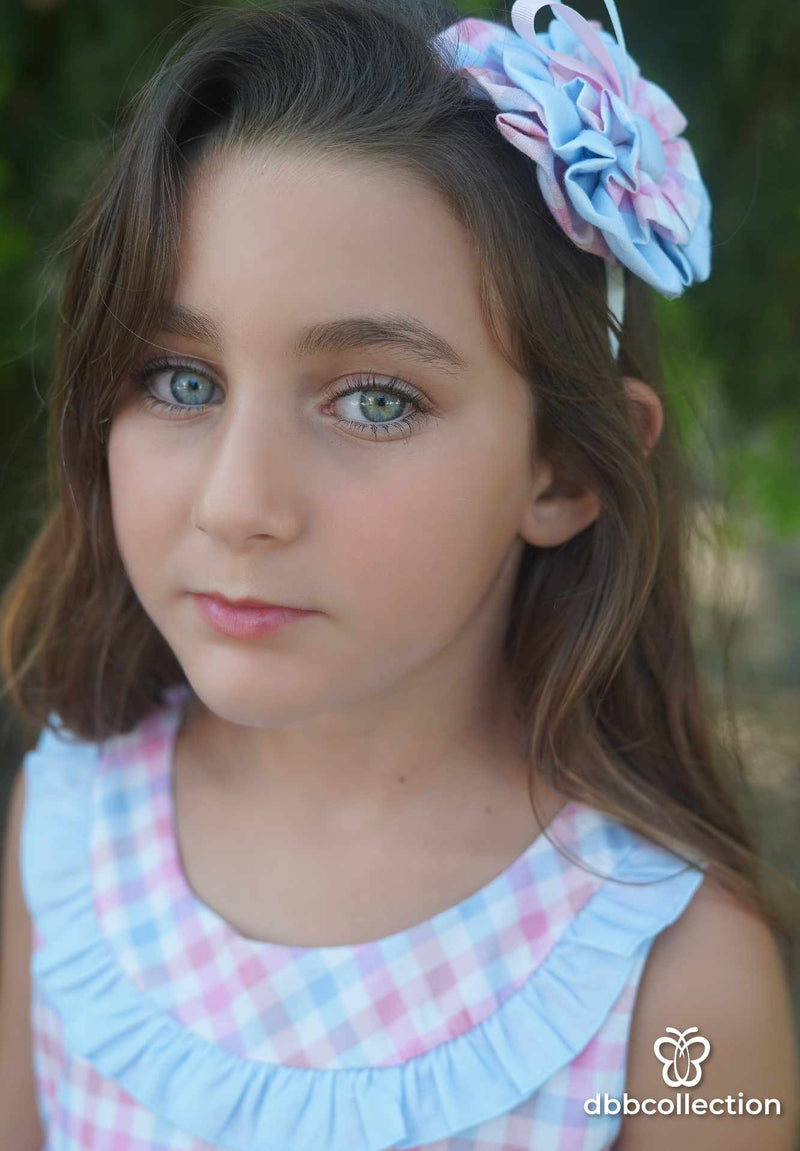 Dbb Multicoloured Dress With Big Bow On The Back & Matching Headband- 19802
