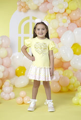 A Dee "LAURA" Chic Chevron Heart Dress - Lemon Cake - S241702