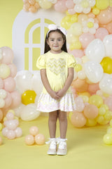 A Dee "LAURA" Chic Chevron Heart Dress - Lemon Cake - S241702