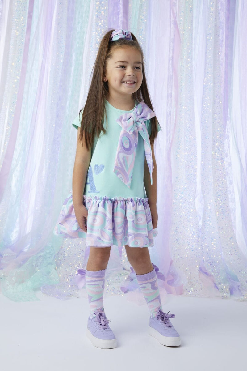 A Dee "NORAH" Miami Mint Bow Sweat Dress - S243710