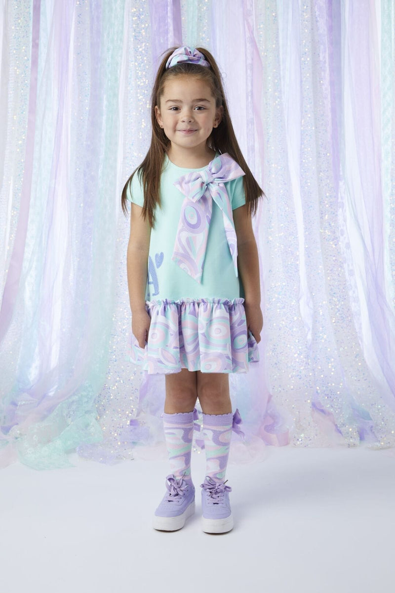 A Dee "NORAH" Miami Mint Bow Sweat Dress - S243710