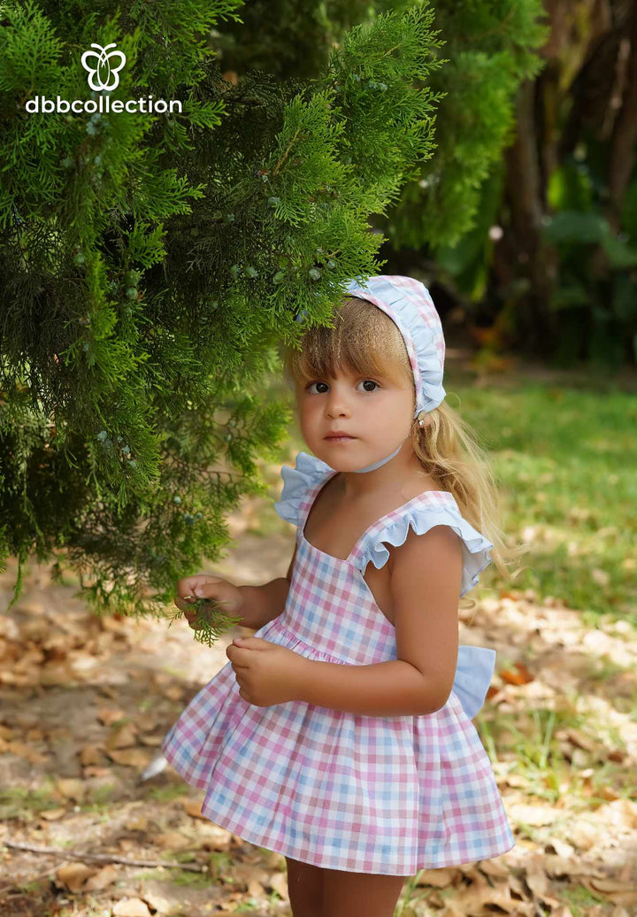 Dbb Multicoloured Dress, Pants & Bonnet Set - 19801