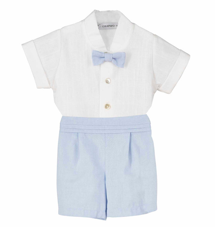 Calamaro Excellent Boys Shirt & Shorts Set With Dickybow - 17972-N