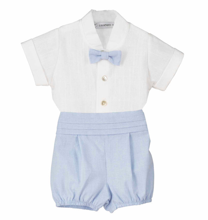 Calamaro Excellent Boys Shirt & Shorts Set With Dickybow - 17972