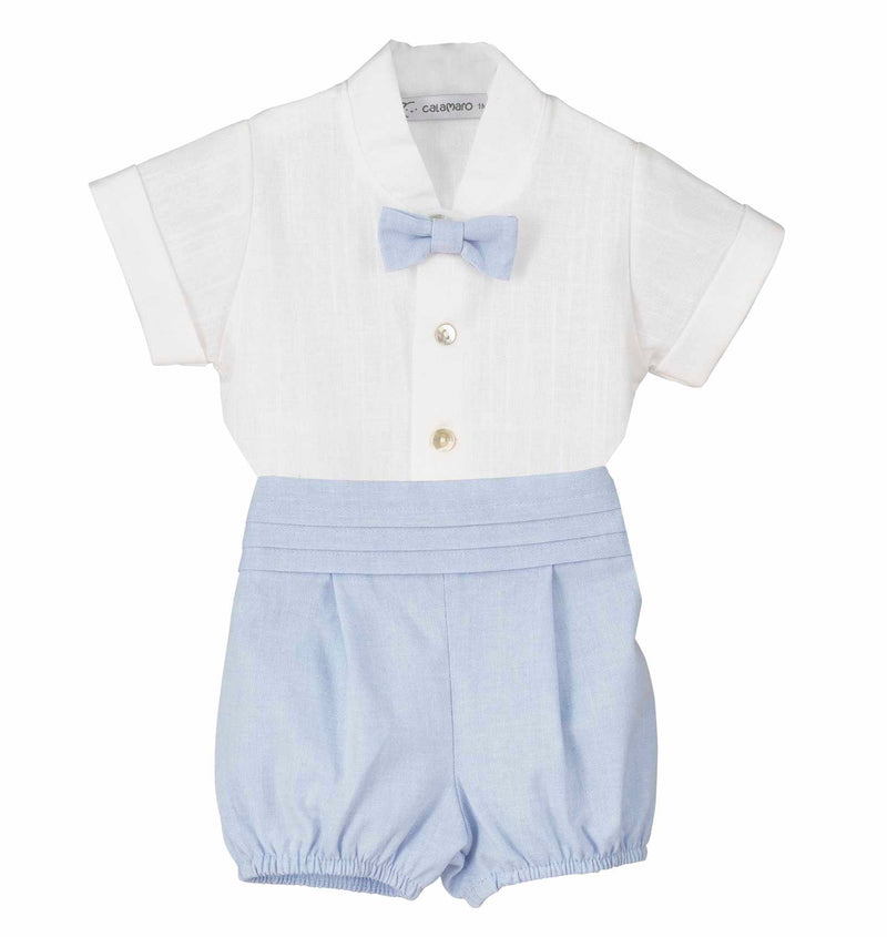 Calamaro Excellent Boys Shirt & Shorts Set With Dickybow - 17972
