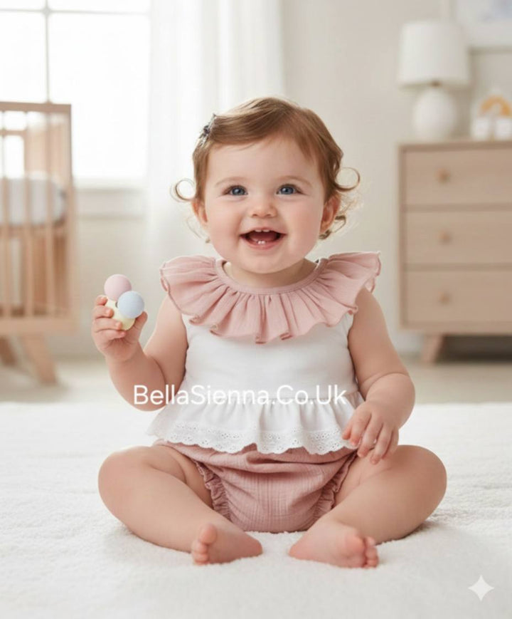 Rapife Girls Pink & White Two Piece Set- 4213
