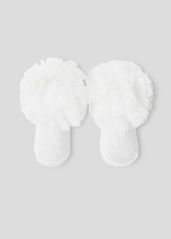 Mayoral Newborn Ivory Bow Socks and Headband Set Organic Cotton 9710