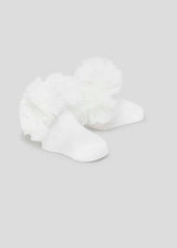 Mayoral Newborn Ivory Bow Socks and Headband Set Organic Cotton 9710