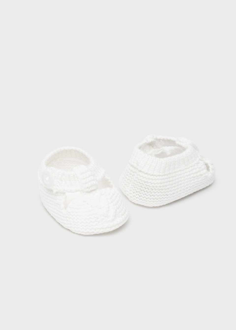 Mayoral Newborn Tricot Booties Off White 9749