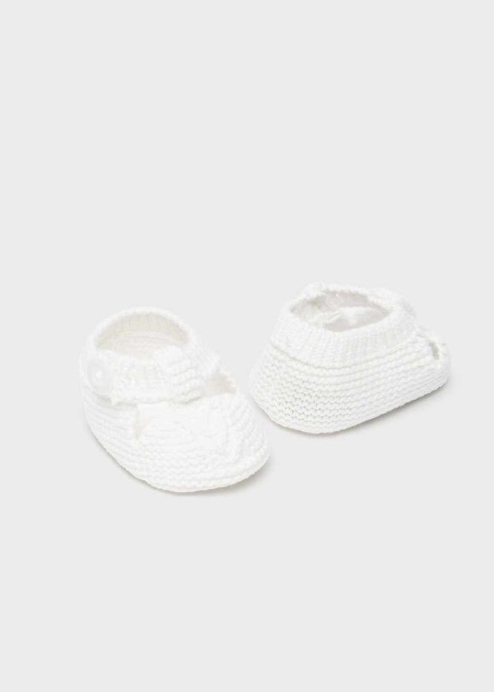 Mayoral Newborn Tricot Booties Off White 9749