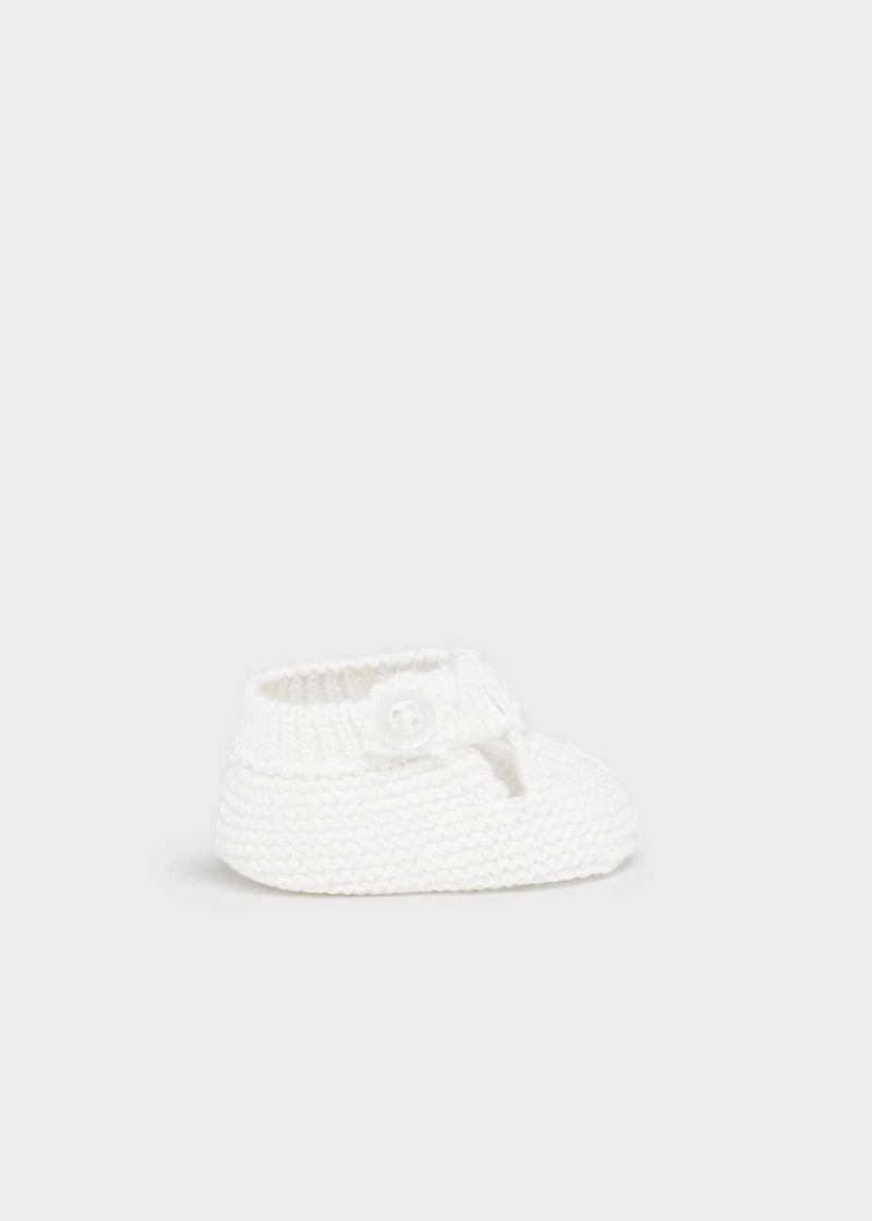 Mayoral Newborn Tricot Booties Off White 9749