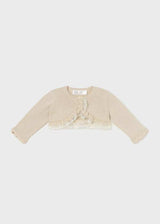 Mayoral Newborn Formal Lace Champagne Gold Cardigan - 1377 - 23