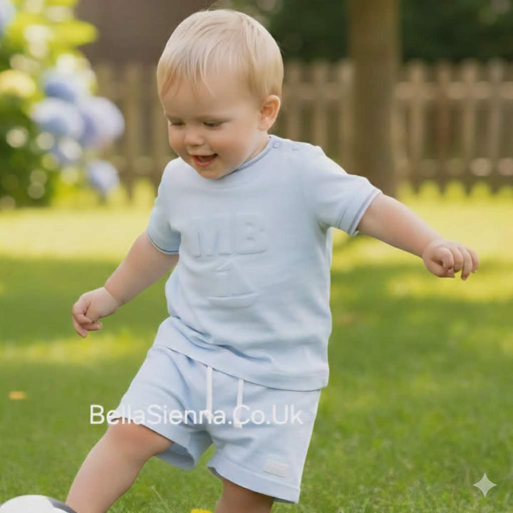 Mintini Baby Pale Blue Top & Shorts Set - MB5840