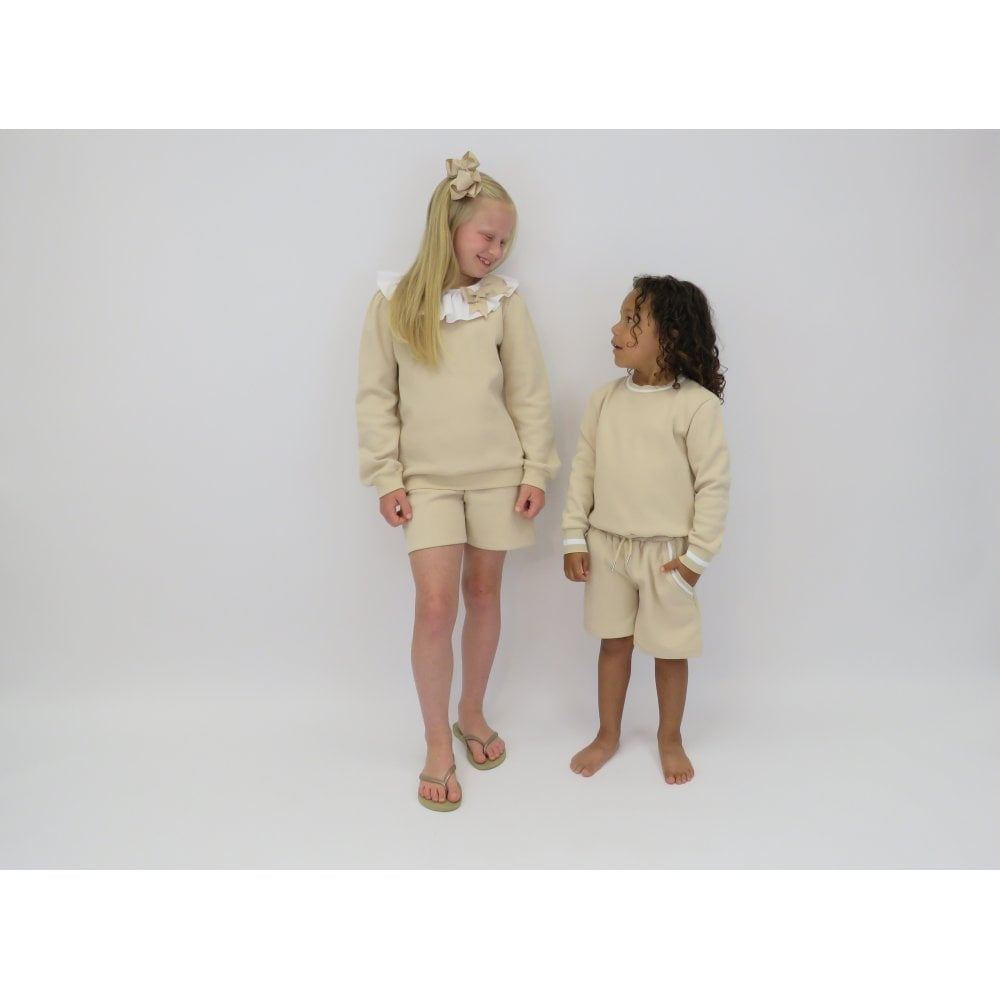 HARRIS KIDS "Tess" Girls Shorts & Frilly Jumper Set - Beige