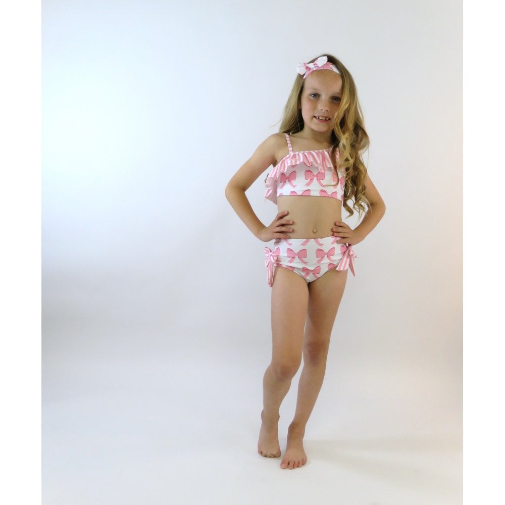 HARRIS KIDS "Beau" Girls Frilly Bow Bikini - 5 Piece Set