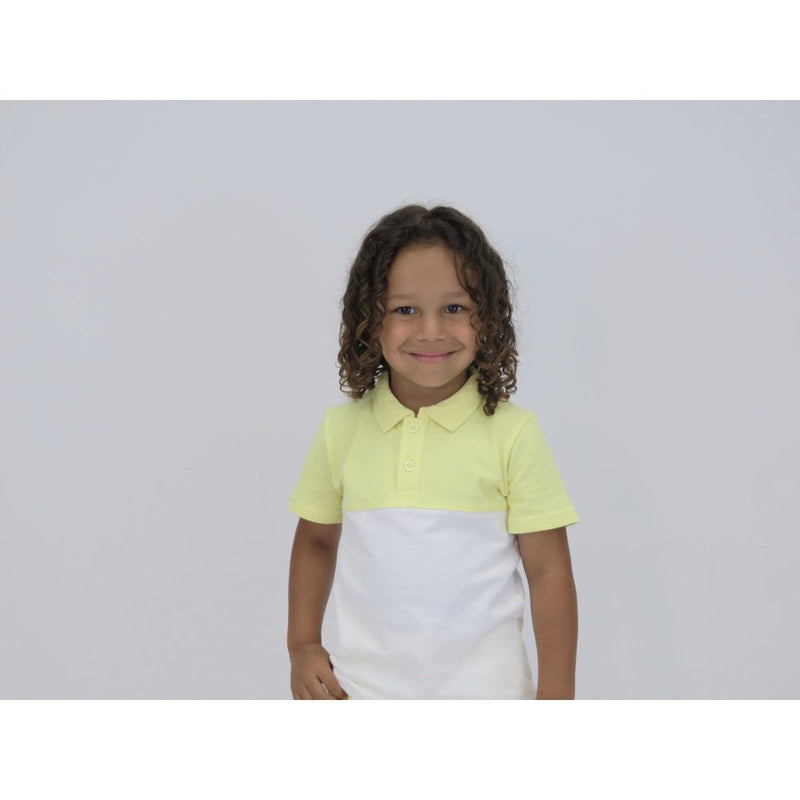 HARRIS KIDS "Dawson" Boys Plain Polo Short Set - Lemon