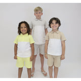 HARRIS KIDS "Dawson" Boys Plain Polo Short Set - Lemon